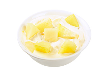 yoghurt with piece melon