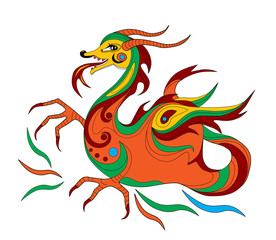 funny Chinese dragon is symbol of calendar 2012