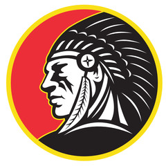 Native American Indian Chief Side