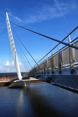 Sail Bridge, River Tawe, Swansea, Wales, UK.