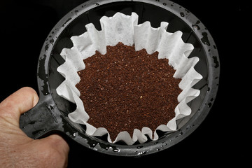 Brew Basket with fresh ground coffee
