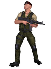 Soldier with weapon