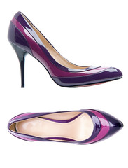 Violet female shoes over white. With clipping path.