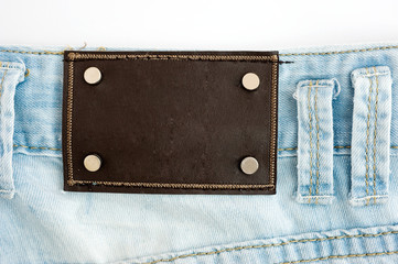 blank leather label