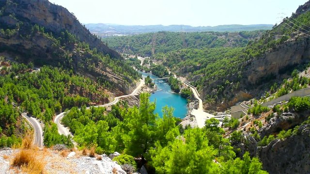 A view into the canyon in the Taurus mountains in Turkey