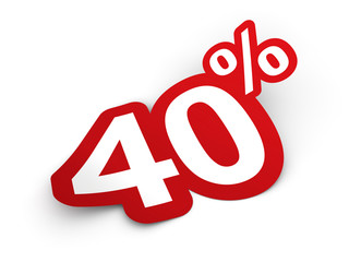 Percent sticker 3d render illustration