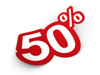 Percent sticker 3d render illustration