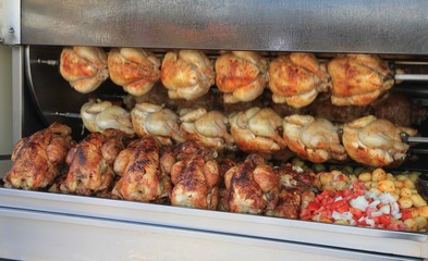 Chickens roasting