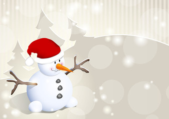 Sfondo invernale - Winter background with snowman