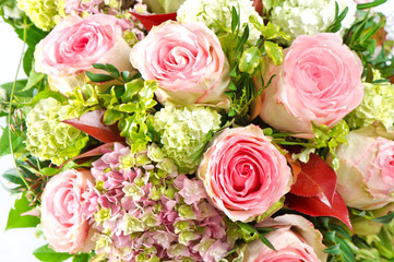 pink roses. beautiful flowers bouquet