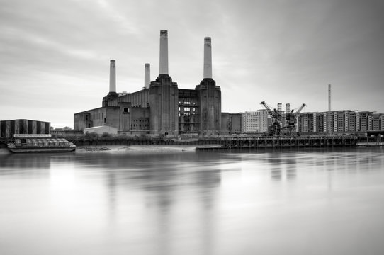 Black and White image of `Power Station` in London