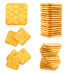 Crackers isolated on white background