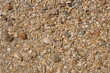 Kiesel an einem Strand