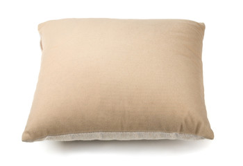 Beige pillow isolated on white