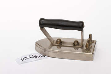 old iron on the piece of paper with word 