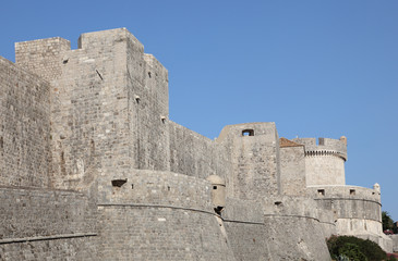 Fortified wall of medieval town Dubrovnik, Croatia © philipus