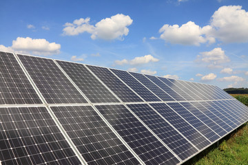 Solar Power Station in the green summer Nature