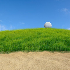 golf putting on grass