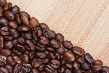 coffee beans on the board