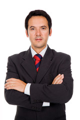 Portrait of a business man isolated on white background. Studio