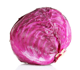 beautiful red cabbage isolated on white