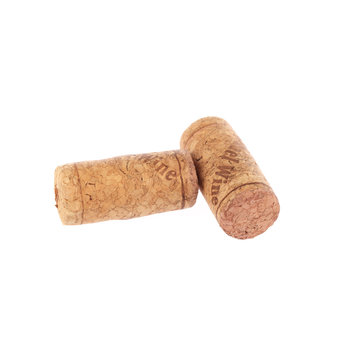 two corks from wine bottles