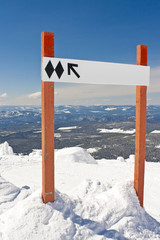 Blank "Expert Terrain" Ski Sign