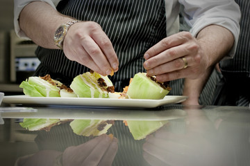 Chef Prepares a Salad