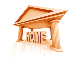 isolated 3d concept of home