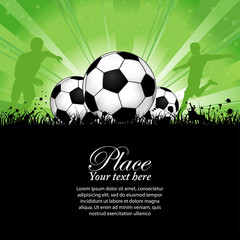 Obraz premium Soccer Players on Grunge Background