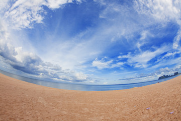 fish eye view tropical beach