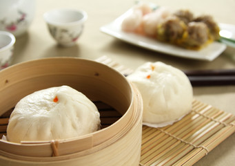 Dimdum in a bamboo basket [chinese food]
