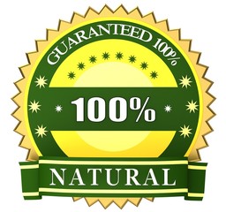 100% natural guarantee labels