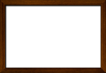 blank wooden frame onwhite background