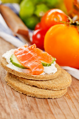 fresh vegetables and oatmeal cookies