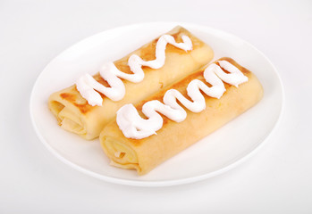 Rolled pancakes.