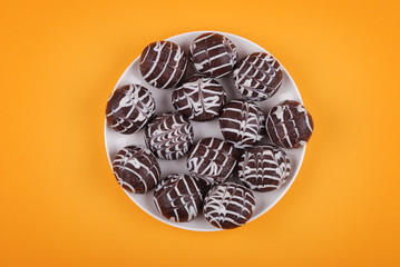 Cookies in chocolate glaze