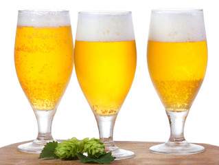 glasses with beer