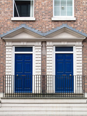 Two blue doors