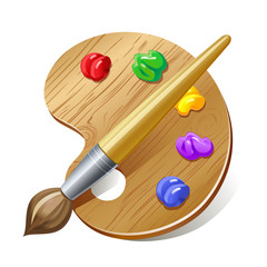 palette with brush