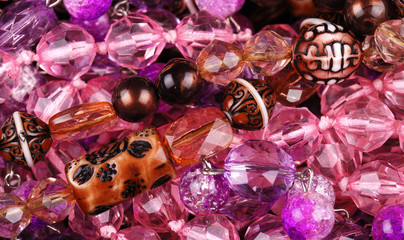 Background from various pink jewellery