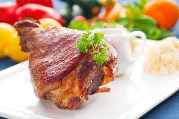 original German BBQ pork  knuckle