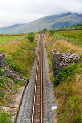 Railway in the mountains of Snowdonia