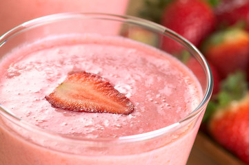 Fresh strawberry milkshake