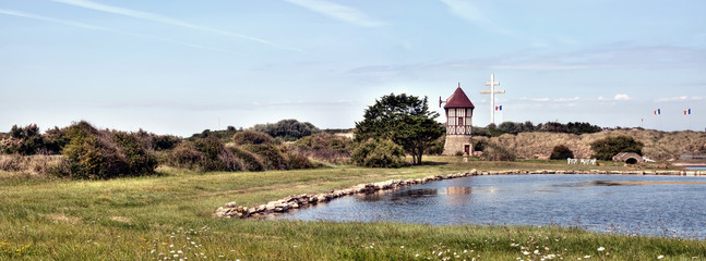 Panorama HDR de la croix de Lorraine à Courseulles-Sur-Mer