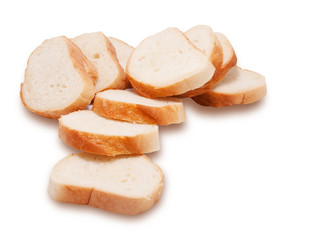 loaf of white bread cut into pieces