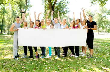 group students park blank paper
