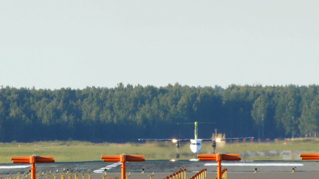 Aircraft take off (Bombardier Dash 8 Q400)