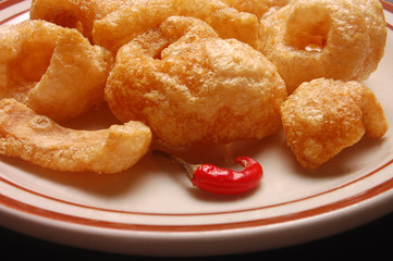 A Simple Snack:  Chicharron and Chili