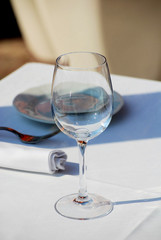 served table at spanish restaurant, barcelona